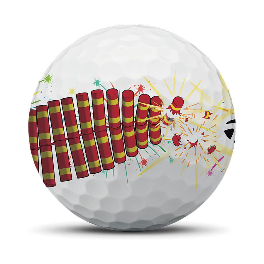 TP5/TP5x Stripe Firecracker Golf Balls